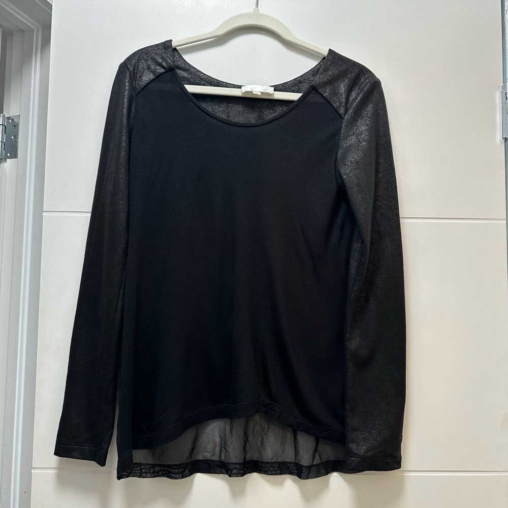 Alexis Black Sheer Sleeve Blouse